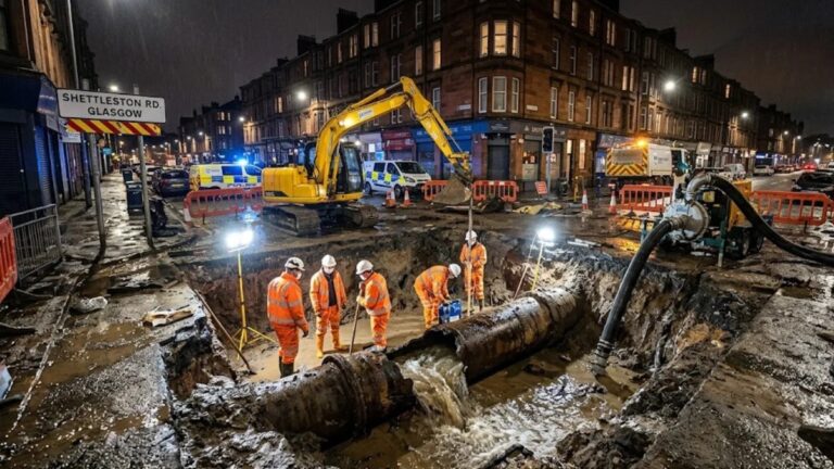 glasgow water main break shettleston road